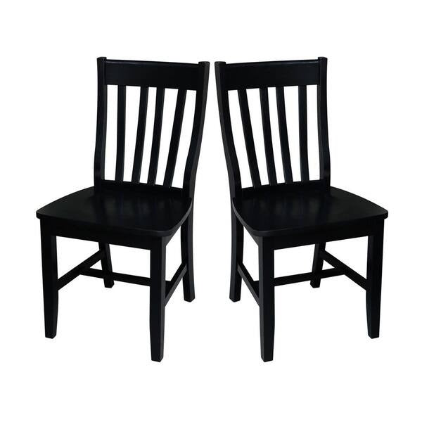 International Concepts Black Wood Dining Chair (Set of 2)