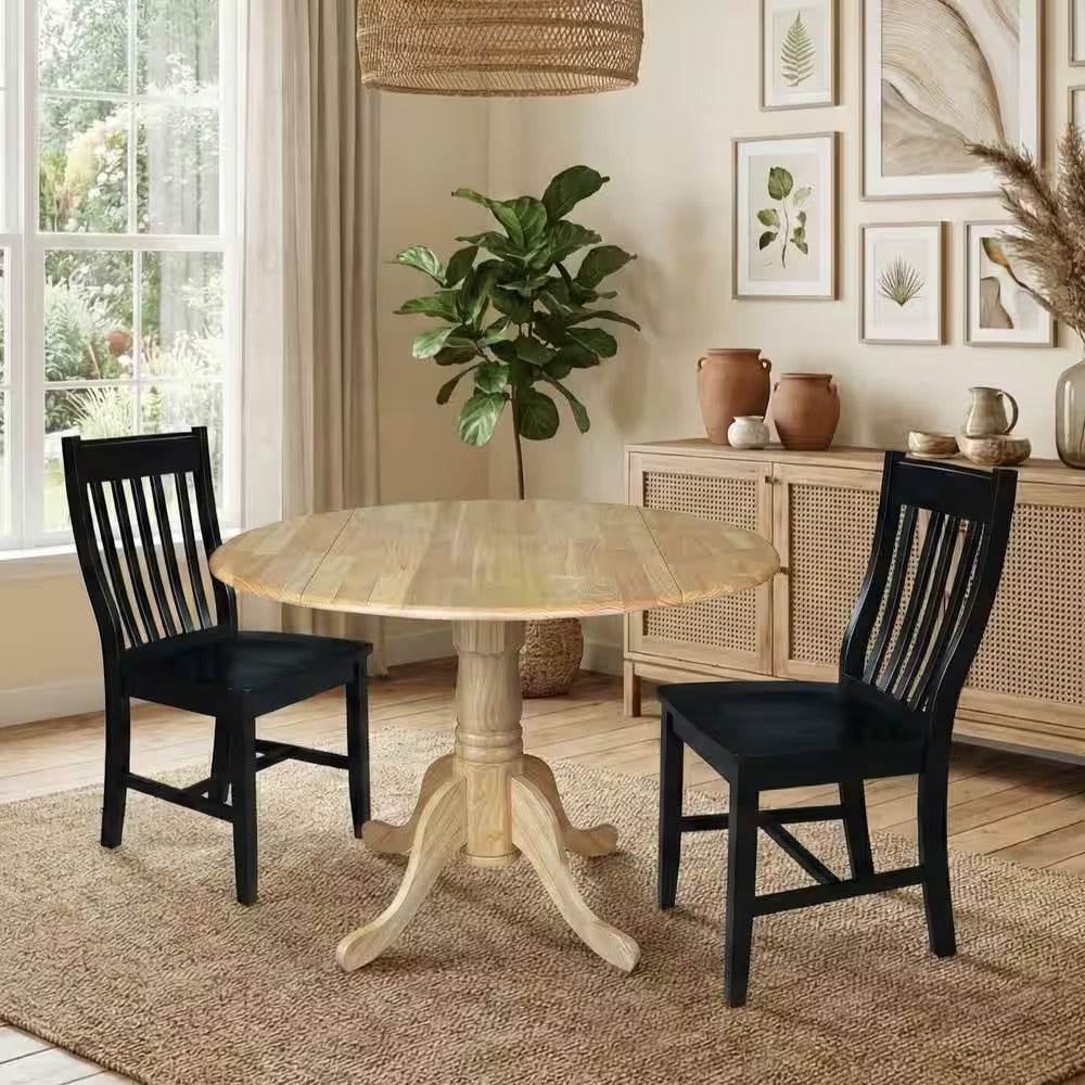 International Concepts Black Wood Dining Chair (Set of 2)