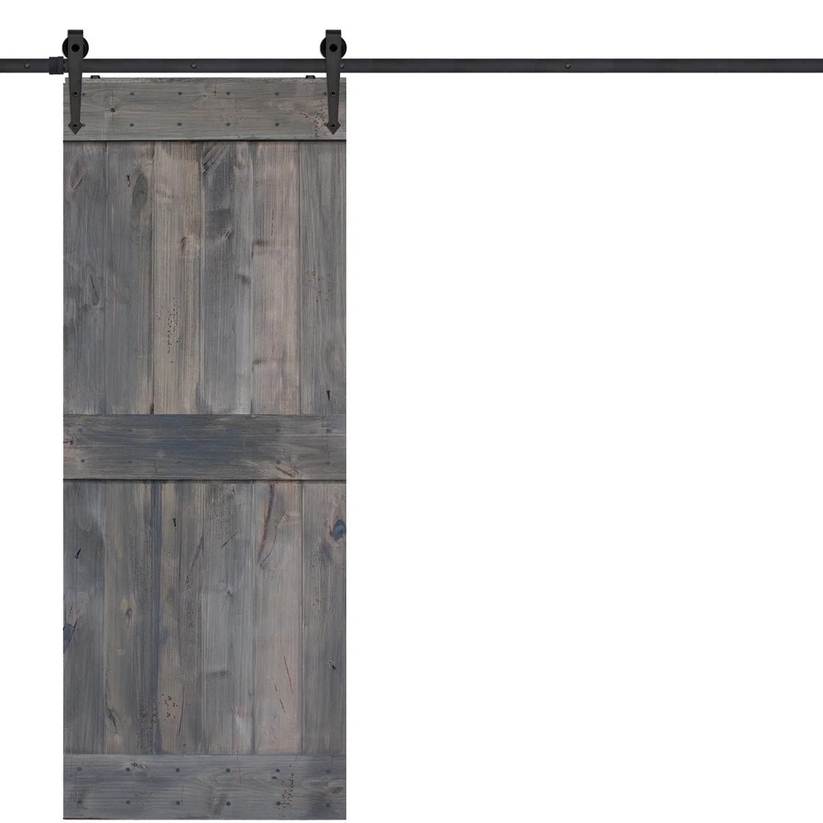 BarnWood Solid Wood without Installation Hardware Kit Barn Door