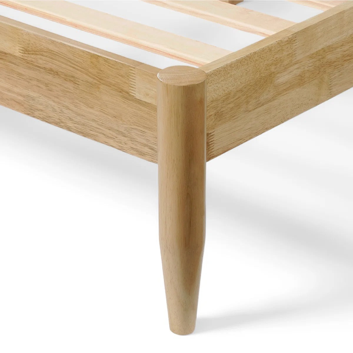 Besan Solid Wood Boucle Upholstered Headboard Bed Frame (FULL)