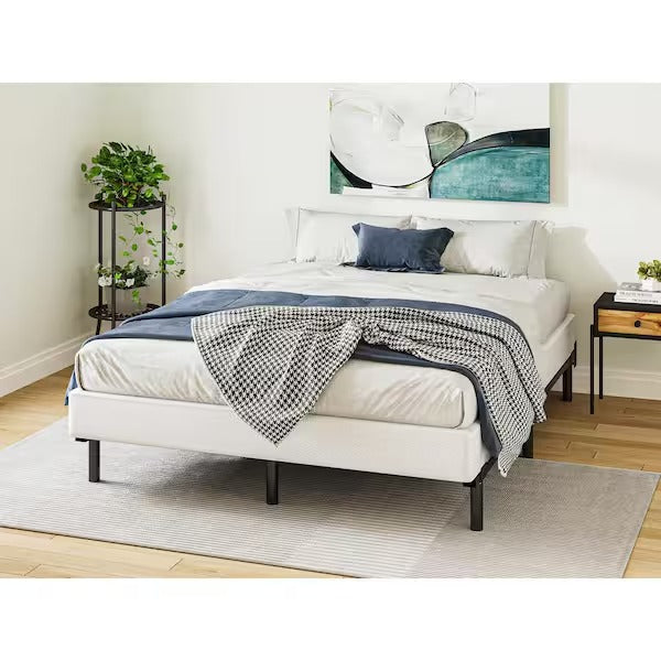 HOMZENE 5 in. H King Size Box Spring with Metal Structure, Mattress Foundation with Frabric Cover