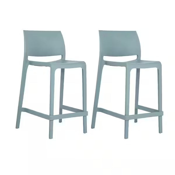 Lagoon Sensilla 37 in. Baby Blue Indoor/Outdoor Stackable Counter Stool (Set of 2)