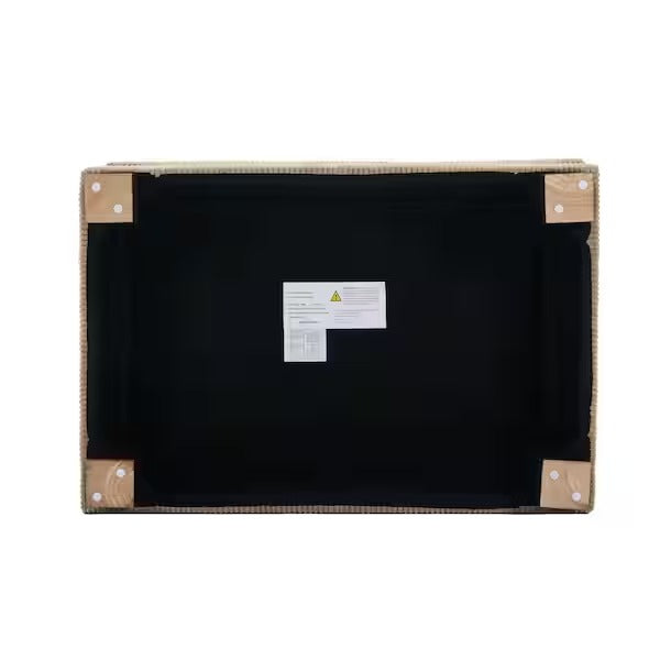 Uixe 41.5 in. Camel Corduroy Fabric Rectangle Ottoman with Wood Legs