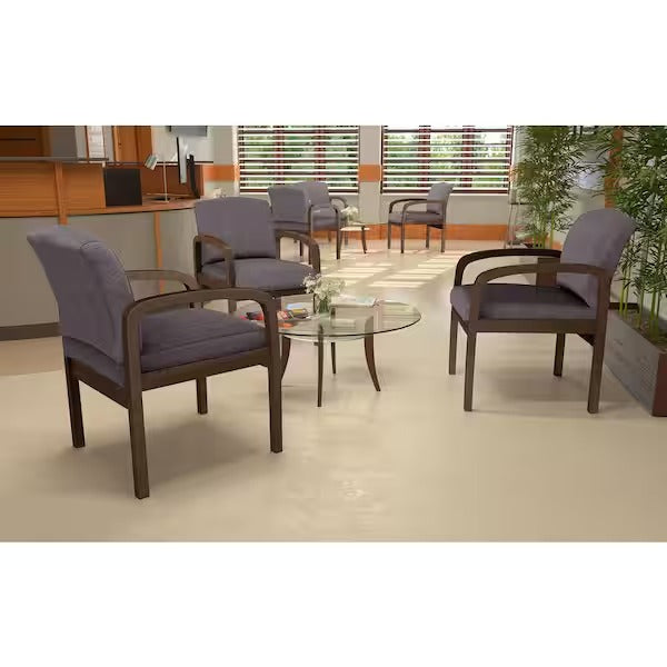 BOSS Office Products Grey Guest Chair with Driftwood Finish Frame