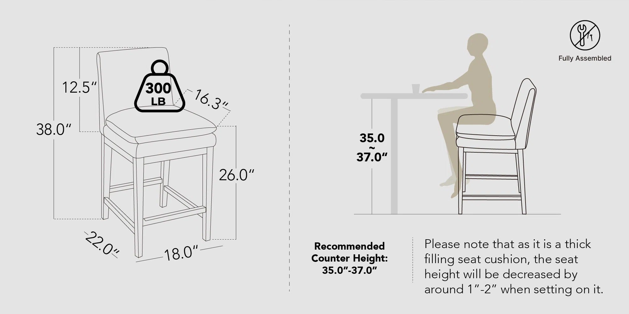 Bethea Genuine Leather Upholstered Counter Stool