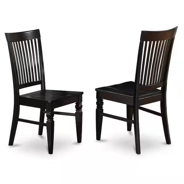 HOME IMPORTS EMPORIUM Black Wooden Seat Slat Back Dining Chair (Set of 2)