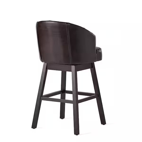 Noble House Ogden 41.5 in. Brown Swivel Cushioned Bar stool (Set of 2)