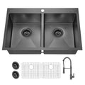 "GB 33\"" DB DM GMBLK KITCHEN SINK AIO"